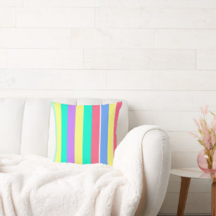 Cojín Decorativo Energizar las bandas de Pastel de Primavera