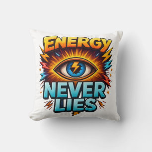Cojín Decorativo Energy Never Lies – Diseño de logotipo de Electric