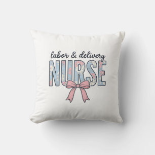 Cojín Decorativo Enfermera de Labor y Parto Lazo Floral Camiseta Vi