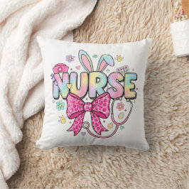 Cojín Decorativo Enfermera de Pascua adorable con orejas de conejo 