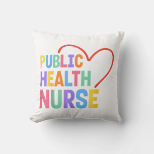 Cojín Decorativo Enfermera de Salud Pública Corazón