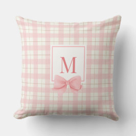 Cojín Decorativo Enfermera monogramada rosa clásico