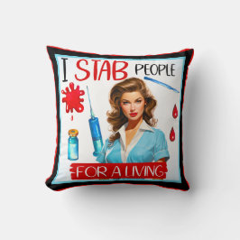 Cojín Decorativo Enfermera nostálgica para ganarse la vida