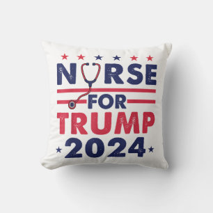 Cojín Decorativo Enfermeras Retro Para Trump 2024 América Bandera E