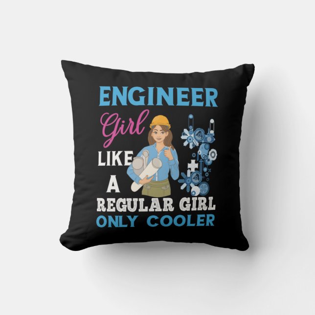 Cojín Decorativo Engineer Proud Engineer Girl (Anverso)