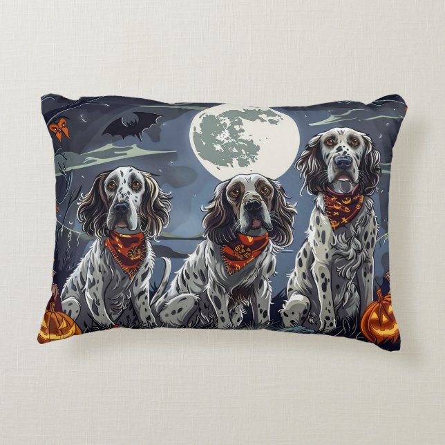 Cojín Decorativo English Setter Halloween Spooky (Reverso)