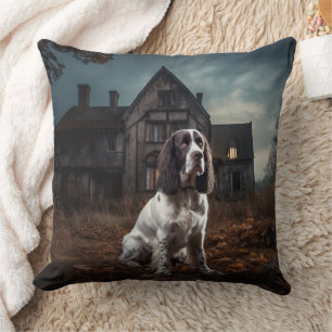 Cojín Decorativo English Springer Spaniel Halloween Espeluznante