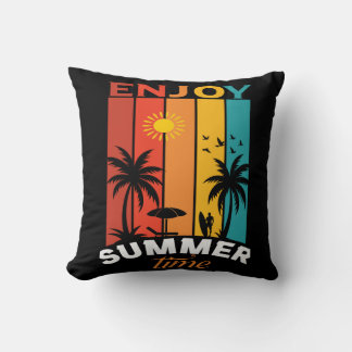 Cojín Decorativo Enjoy Summer Time Retro Beach Tee