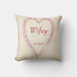 Cojín Decorativo Enorme corazón "Wifey" XOXO