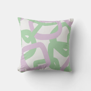 Cojín Decorativo Enredo Cuadrado Verde Menta y Lavanda