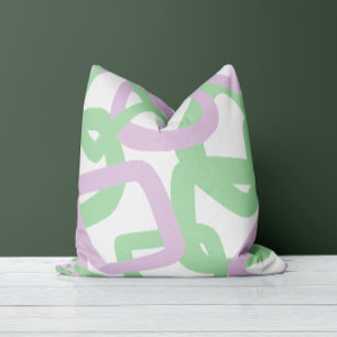 Cojín Decorativo Enredo Cuadrado Verde Menta y Lavanda