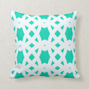 Cojín Decorativo Enrejado árabe en aguamarina