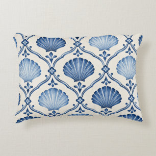 Cojín Decorativo Enrejado de concha de vieira azul