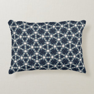 Cojín Decorativo Enrejado de Flor de Nieve Índigo