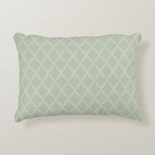 Cojín Decorativo Enrejado de Helecho Verde Salvia Diamante Trellis