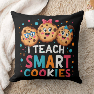 Cojín Decorativo Enseño a galletas inteligentes Maestra de vuelta a