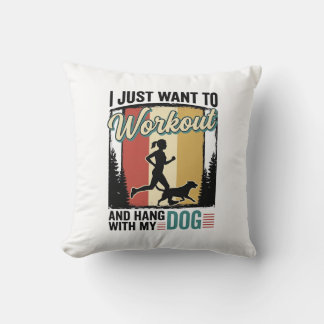 Cojín Decorativo Entrenar Con Mi Perro Diseño De Camiseta Vintage D