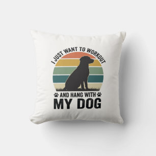 Cojín Decorativo Entrenar y pasar el rato con mi perro Diseño vinta