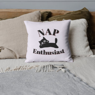 Cojín Decorativo Entusiasta de la siesta de gato lindo
