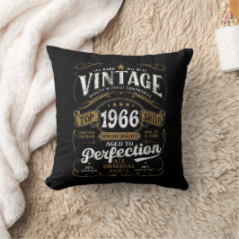 Cojín Decorativo Envejecido a la perfección Vintage 1966 Cumpleaños