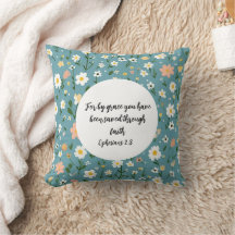 Ephesians 2:8 Christian Throw Pillow