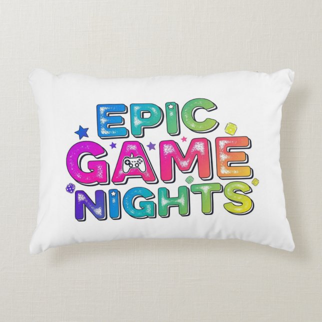 Cojín Decorativo Epic Game Nights. (Anverso)