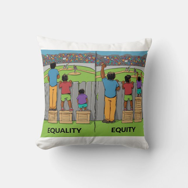 Cojín Decorativo Equality vs Equity – Inspiring Social Justice  (Anverso)