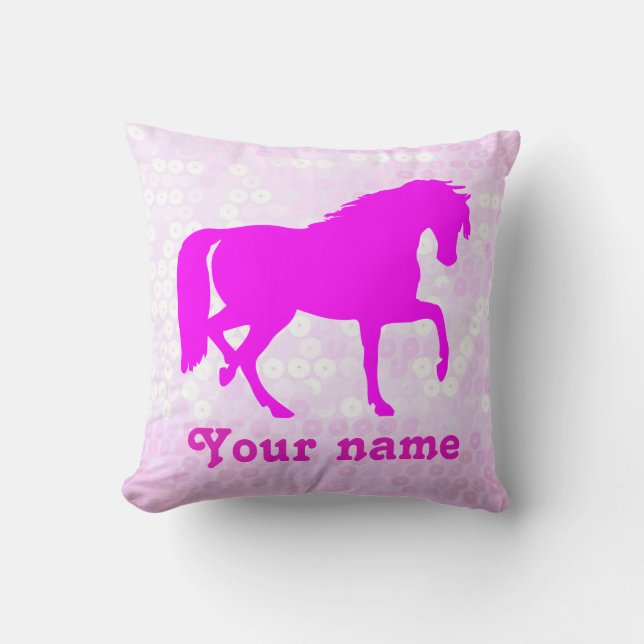 Cojín Decorativo Equestrian lindo con su nombre (Anverso)