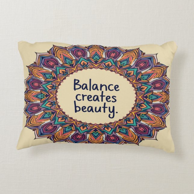 Cojín Decorativo Equilibrio crea belleza - Inspirador (Reverso)