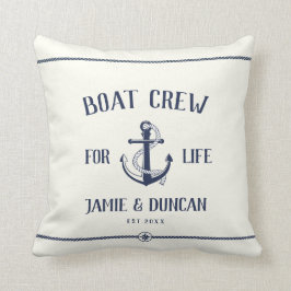 Cojín Decorativo Equipo De Barco Para Vida Náutico Nombre Personali