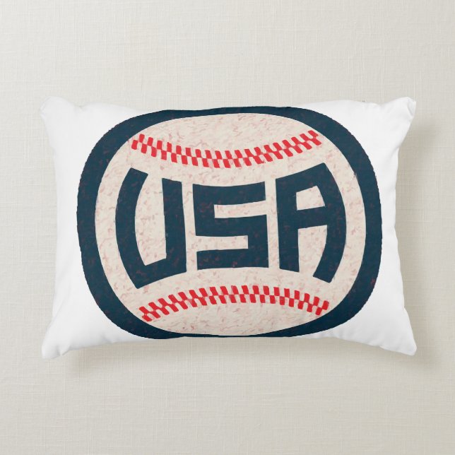 Cojín Decorativo Equipo de Béisbol de EE. UU. (Anverso)