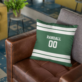 Cojín Decorativo Equipo de fútbol verde y blanco personalizado