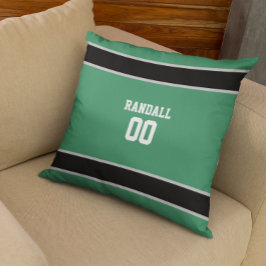 Cojín Decorativo Equipo de fútbol verde y negro personalizado