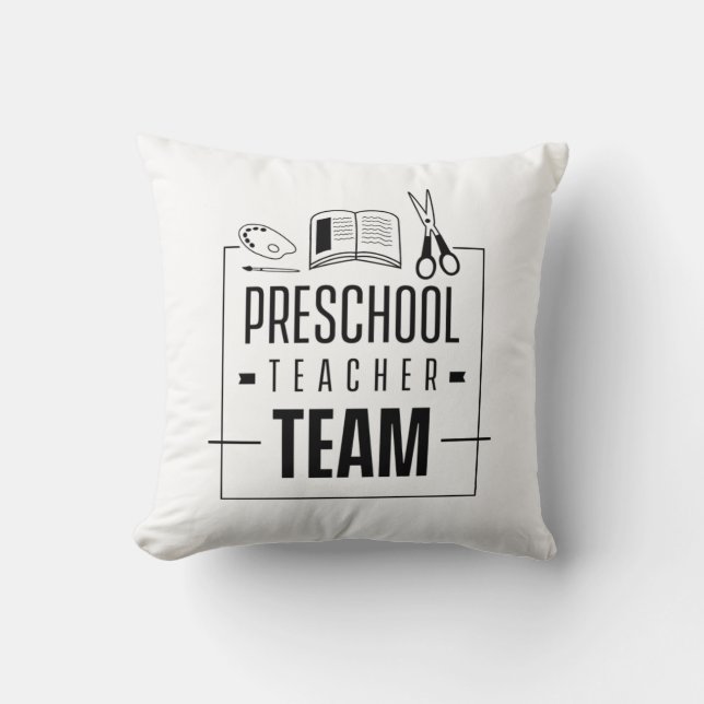Cojín Decorativo Equipo de profesores de preescolar (Anverso)