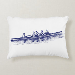 Cojín Decorativo Equipo de Remo de Tripulación de Remo Azul Deporte