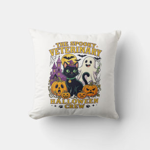 Cojín Decorativo Equipo Veterinario Espeluznante de Halloween Gato 