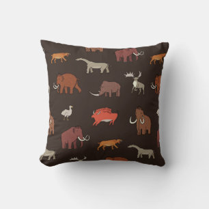 Cojín Decorativo Era Mammoth: Patrón Temático Prehistórico.