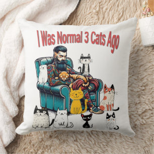 Cojín Decorativo Era Normal 3 Gatos Hace Pillow - Gato Fundido