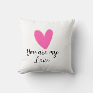 Cojín Decorativo eres mi amor corazón de acuarela rosa rojo kidretr