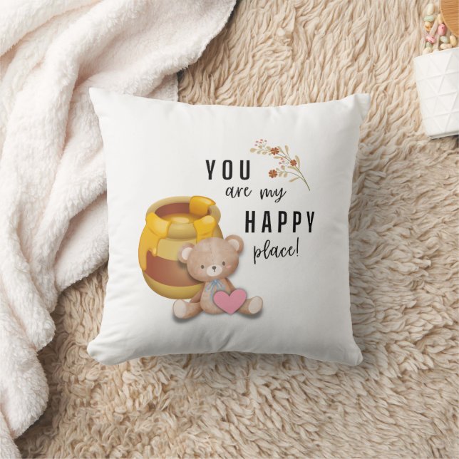 Cojín Decorativo "¡Eres mi lugar feliz!" (Manta)