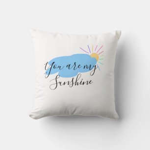 Cojín Decorativo eres mi sol amarillo naranja rayos de sol nubes