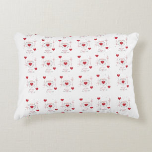 Cojín Decorativo Eres Mío Arte de Línea de Corazón Minimalista