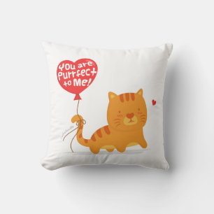 Cojín Decorativo Eres Purrfecto Para Mí Gato Romántico con Juego de