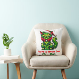 Cojín Decorativo ¡Eres un Meow Uno! Sr. Gato Festivo Gato Gruñón