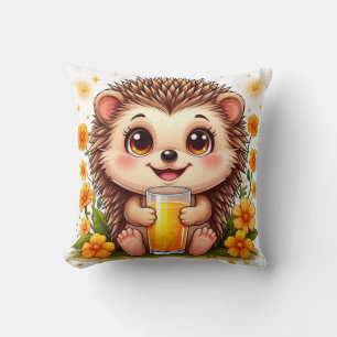 Cojín Decorativo Erizo de dibujos animados adorable