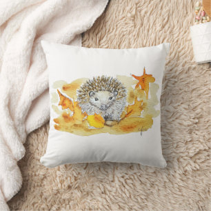 Cojín Decorativo Erizo En Hojas De Otoño