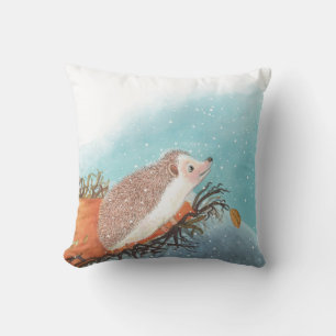 Cojín Decorativo Erizo y primeros copos de nieve