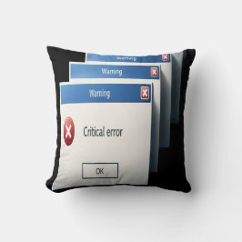 Cojín Decorativo Error Crítico — Gráfico de Cajas de Advertencia de