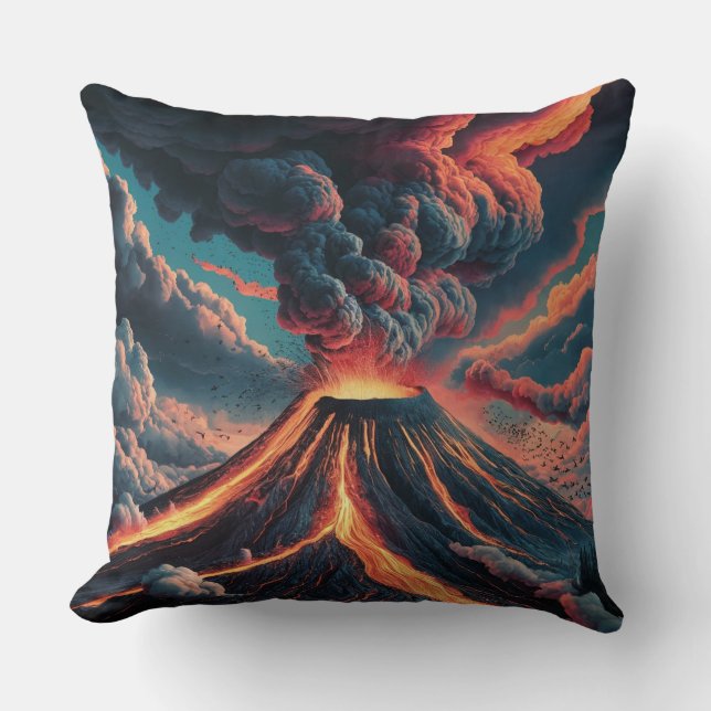Cojín Decorativo Erupción Volcánica (Anverso)