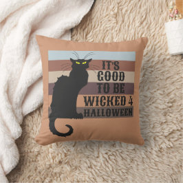 Cojín Decorativo ES BUENO ESTAR MALEADO gato divertido de Halloween